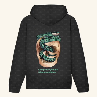 Unisex Bio Hoodie mit Bauchtasche Ceylon-Lanzenotter  Craspedocephalus trigonocephalus