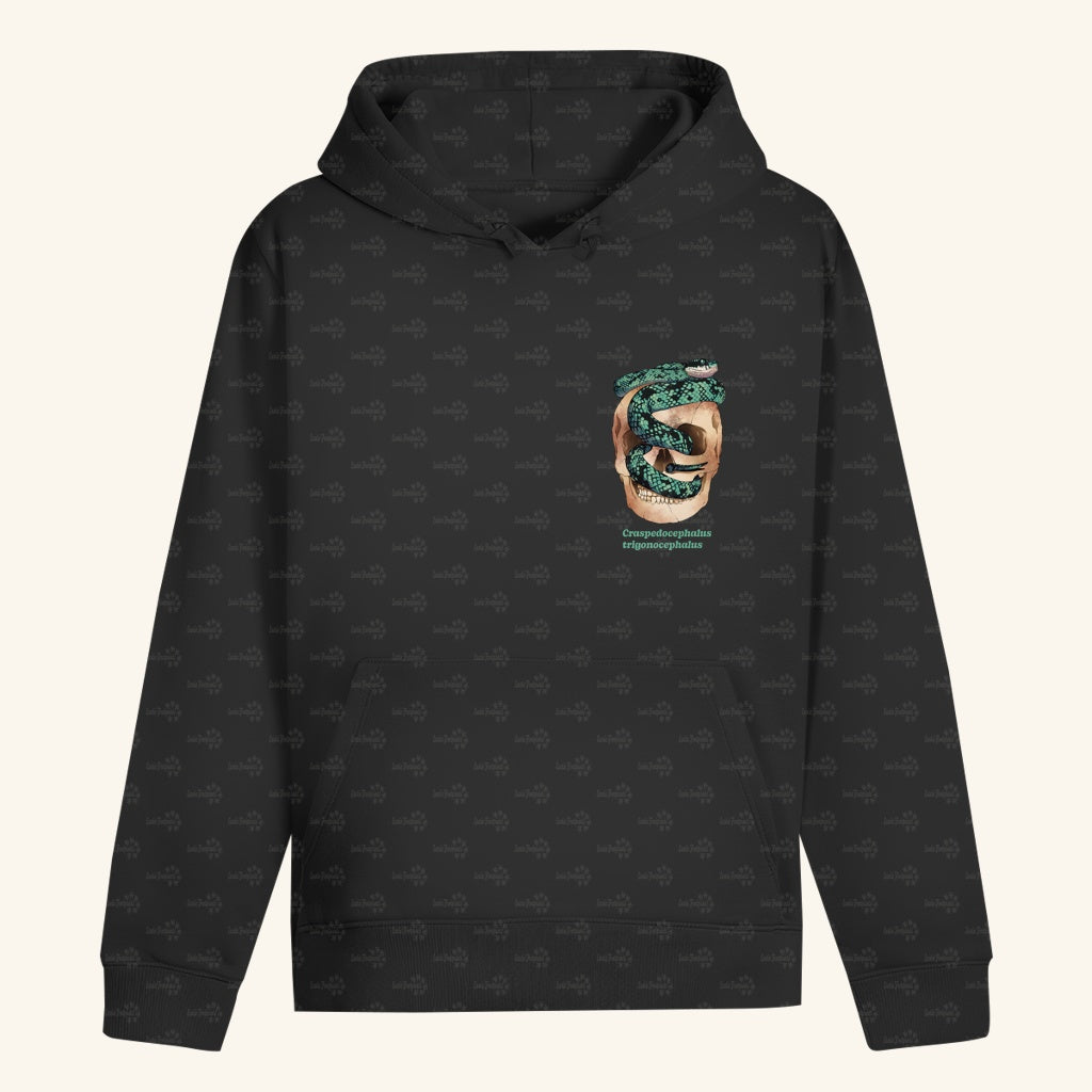 Unisex Bio Hoodie mit Bauchtasche Ceylon-Lanzenotter  Craspedocephalus trigonocephalus
