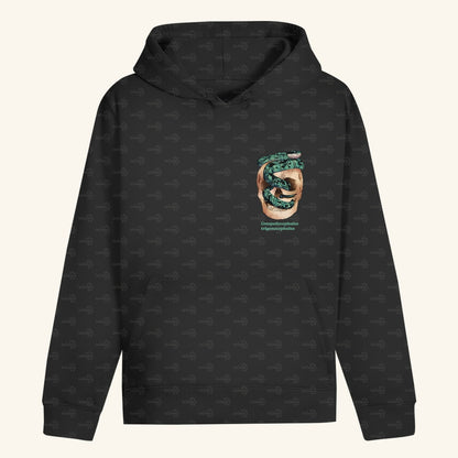 Unisex Bio Hoodie mit Bauchtasche Ceylon-Lanzenotter  Craspedocephalus trigonocephalus