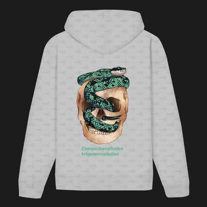 Unisex Bio Hoodie mit Bauchtasche Ceylon-Lanzenotter  Craspedocephalus trigonocephalus