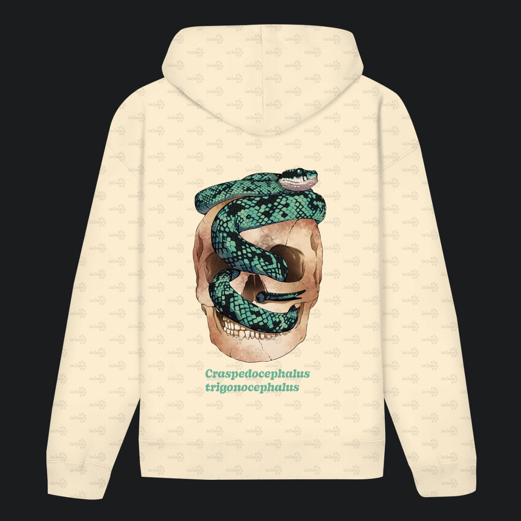 Unisex Bio Hoodie mit Bauchtasche Ceylon-Lanzenotter  Craspedocephalus trigonocephalus