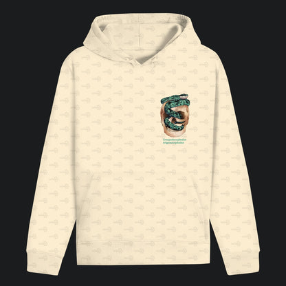 Unisex Bio Hoodie mit Bauchtasche Ceylon-Lanzenotter  Craspedocephalus trigonocephalus