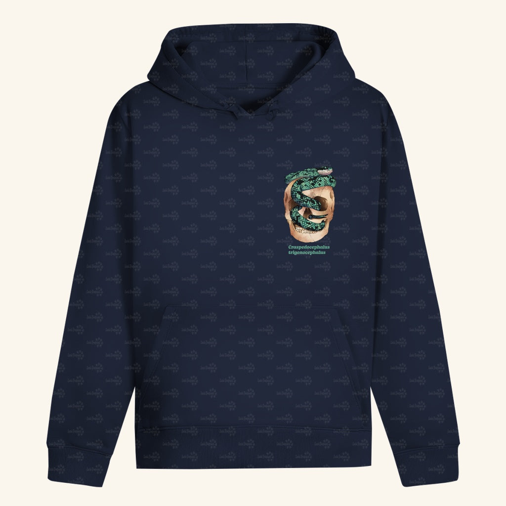 Unisex Bio Hoodie mit Bauchtasche Ceylon-Lanzenotter  Craspedocephalus trigonocephalus