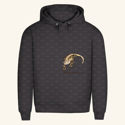 Herren  Bio Hoodie mit Seitentaschen | Kronengecko | Crested Gecko | Correlophus ciliatus