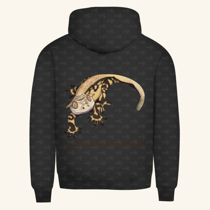 Herren  Bio Hoodie mit Seitentaschen | Kronengecko | Crested Gecko | Correlophus ciliatus