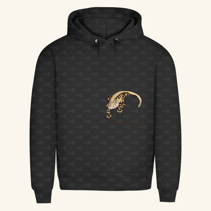 Herren  Bio Hoodie mit Seitentaschen | Kronengecko | Crested Gecko | Correlophus ciliatus
