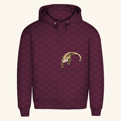 Herren  Bio Hoodie mit Seitentaschen | Kronengecko | Crested Gecko | Correlophus ciliatus