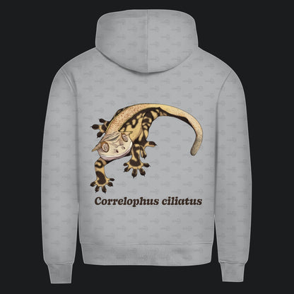 Herren  Bio Hoodie mit Seitentaschen | Kronengecko | Crested Gecko | Correlophus ciliatus