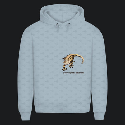 Herren  Bio Hoodie mit Seitentaschen | Kronengecko | Crested Gecko | Correlophus ciliatus