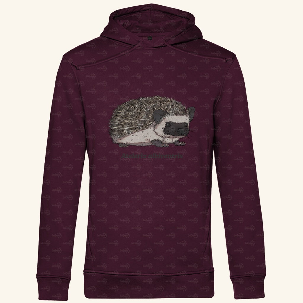 Herren Premium Bio Hoodie mit Seitentaschen | Afrikanischer Weißbauchigel Atelerix albiventris