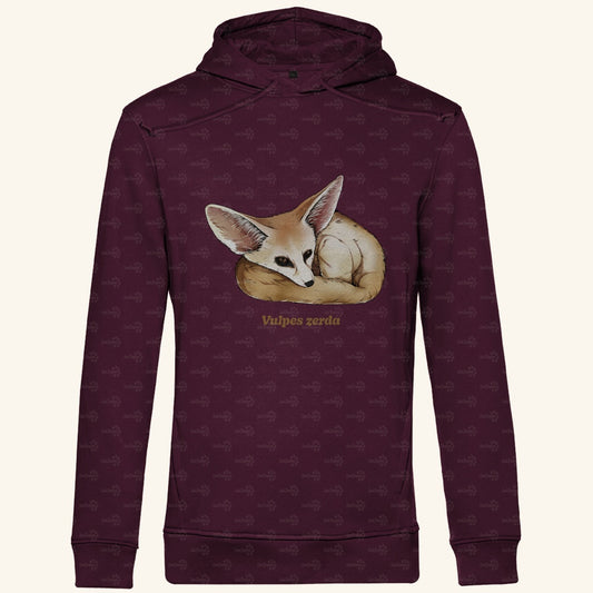 Herren Bio Hoodie mit Seitentaschen | Wüstenfuchs Fennek Vulpes zerda