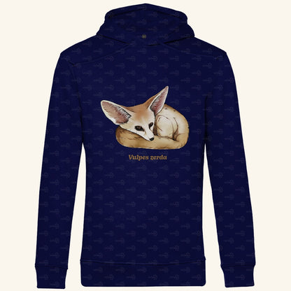 Herren Bio Hoodie mit Seitentaschen | Wüstenfuchs Fennek Vulpes zerda
