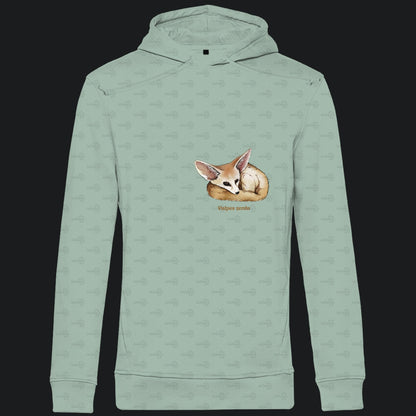 Herren Bio Hoodie mit Seitentaschen | Wüstenfuchs Fennek Vulpes zerda