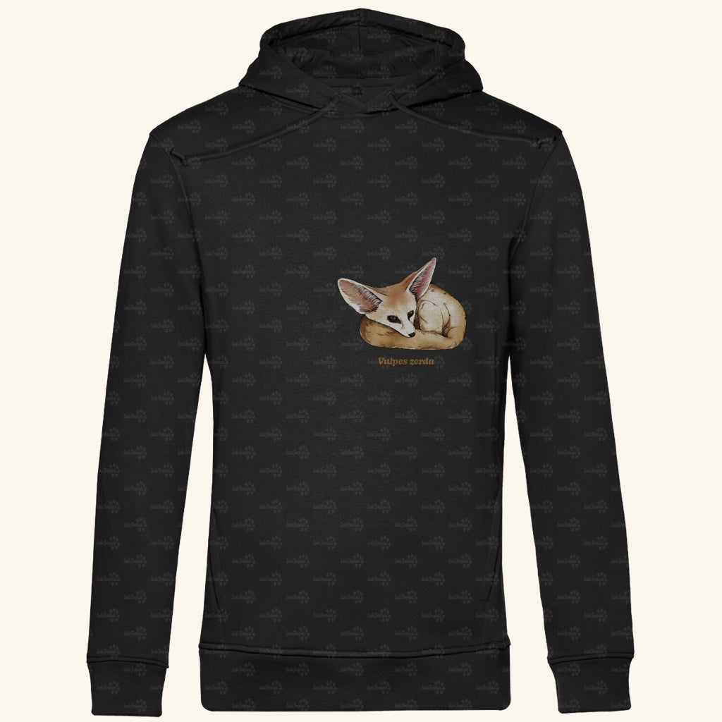 Herren Bio Hoodie mit Seitentaschen | Wüstenfuchs Fennek Vulpes zerda