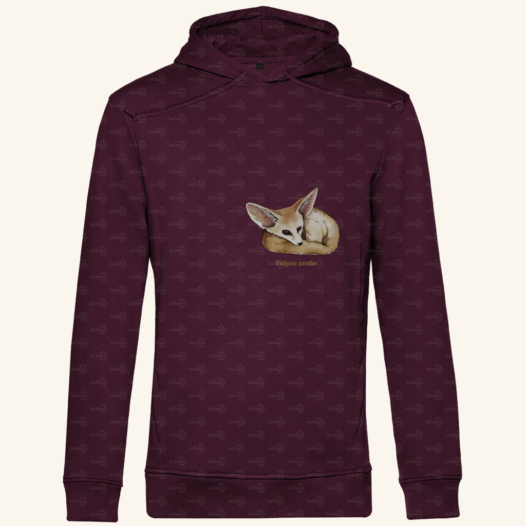 Herren Bio Hoodie mit Seitentaschen | Wüstenfuchs Fennek Vulpes zerda