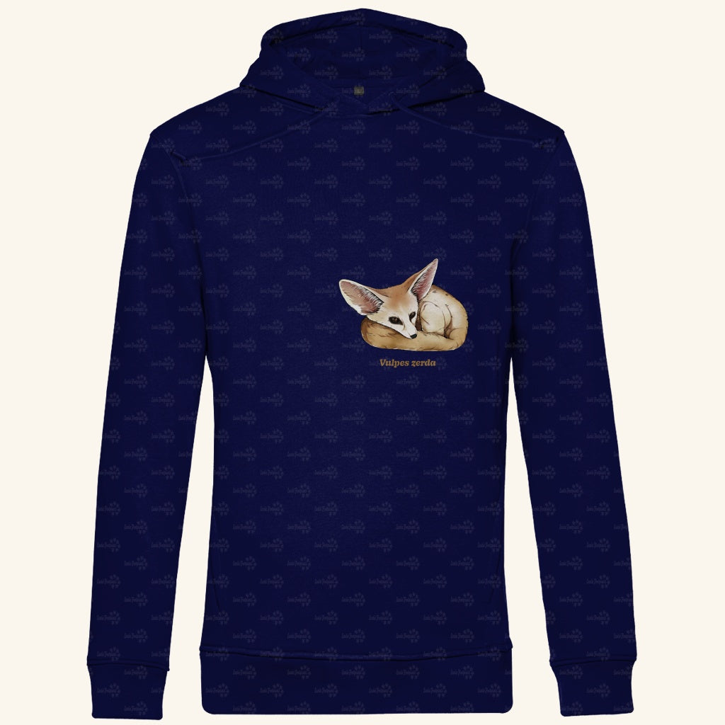 Herren Bio Hoodie mit Seitentaschen | Wüstenfuchs Fennek Vulpes zerda