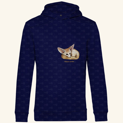 Herren Bio Hoodie mit Seitentaschen | Wüstenfuchs Fennek Vulpes zerda