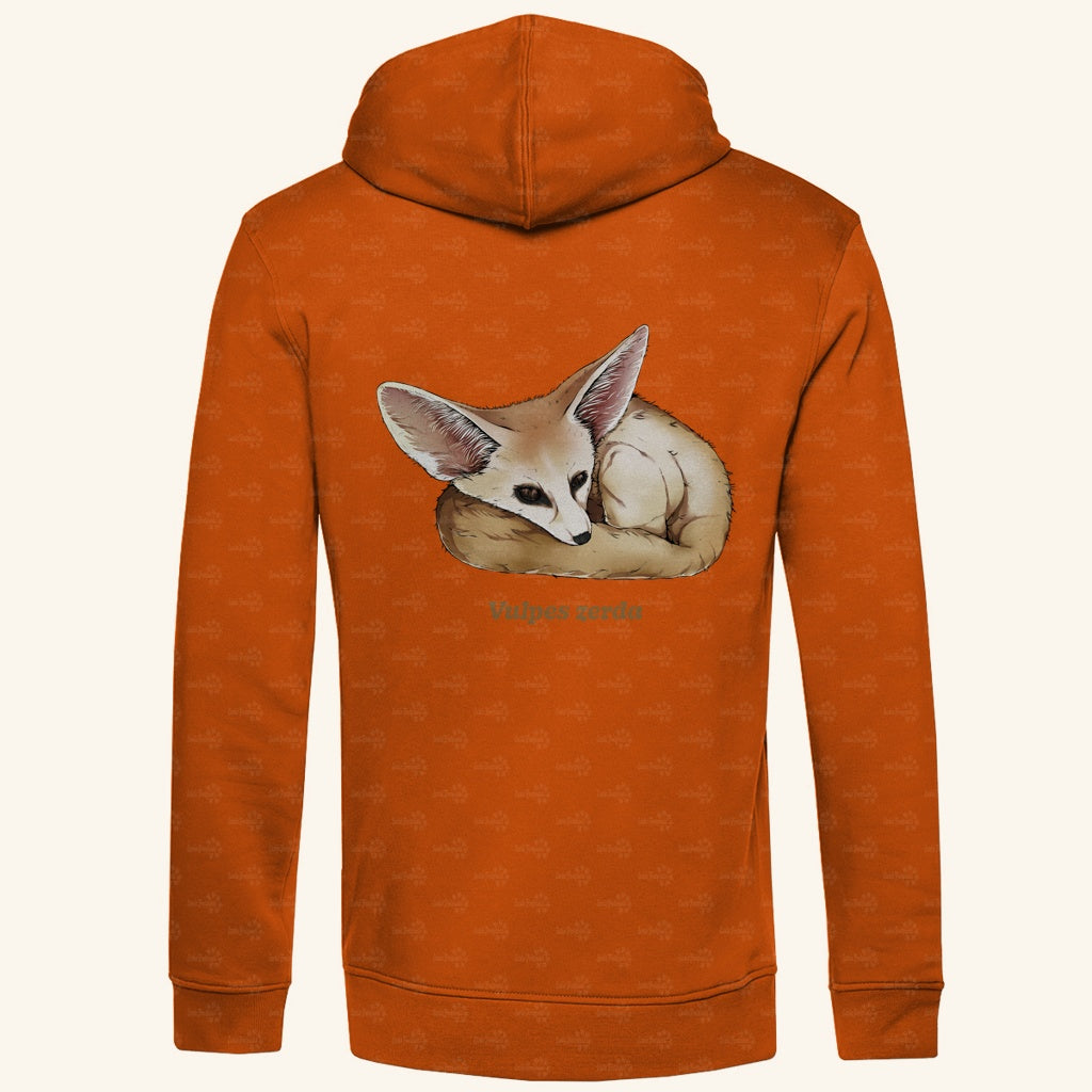 Herren Bio Hoodie mit Seitentaschen | Wüstenfuchs Fennek Vulpes zerda