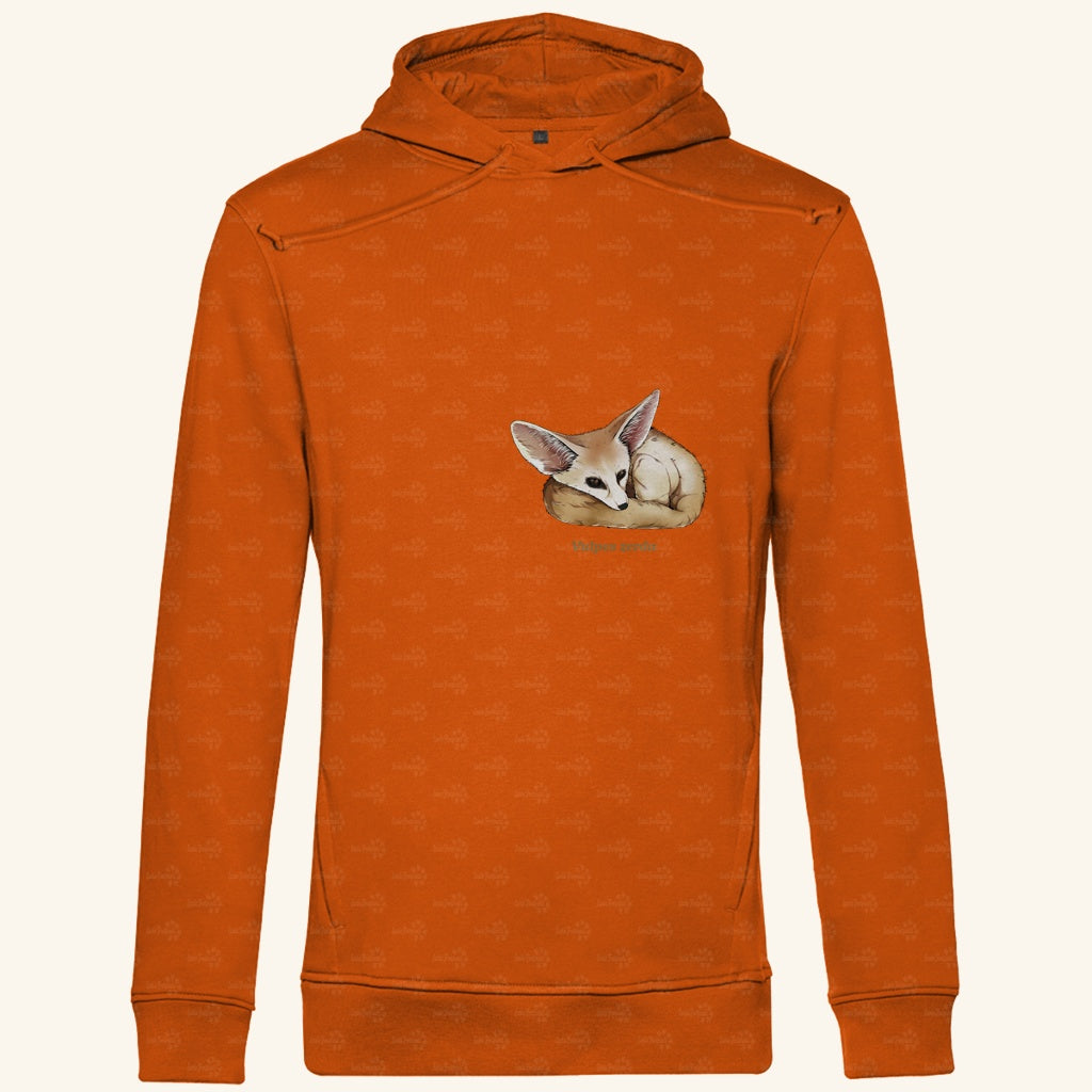 Herren Bio Hoodie mit Seitentaschen | Wüstenfuchs Fennek Vulpes zerda