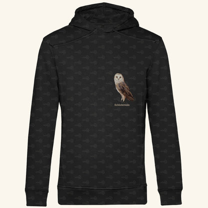 Herren Bio Hoodie mit Seitentaschen | Schleiereule Barnowl Tyto alba