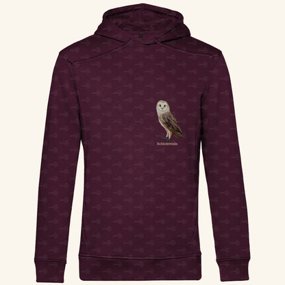 Herren Bio Hoodie mit Seitentaschen | Schleiereule Barnowl Tyto alba