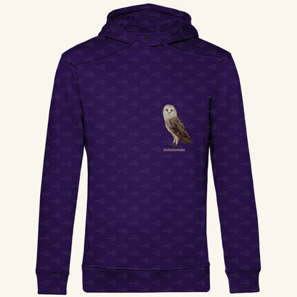 Herren Bio Hoodie mit Seitentaschen | Schleiereule Barnowl Tyto alba