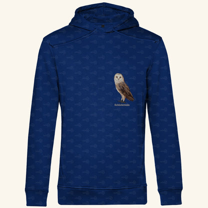 Herren Bio Hoodie mit Seitentaschen | Schleiereule Barnowl Tyto alba
