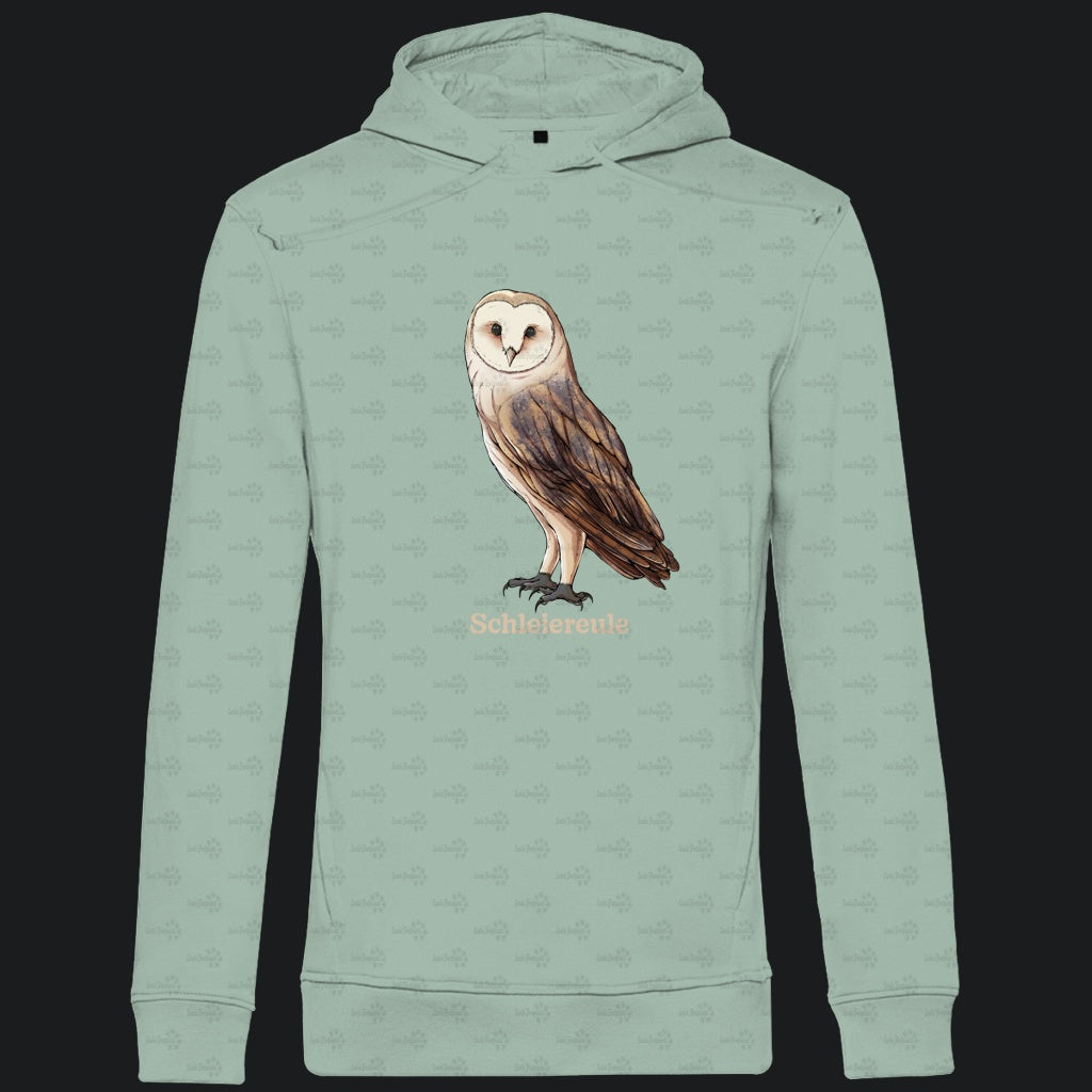 Herren Bio Hoodie mit Seitentaschen | Schleiereule Barnowl Tyto alba