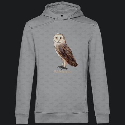 Herren Bio Hoodie mit Seitentaschen | Schleiereule Barnowl Tyto alba