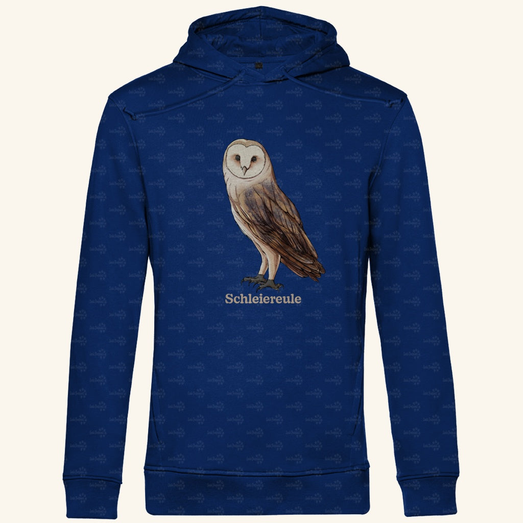 Herren Bio Hoodie mit Seitentaschen | Schleiereule Barnowl Tyto alba
