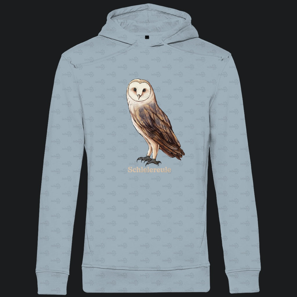 Herren Bio Hoodie mit Seitentaschen | Schleiereule Barnowl Tyto alba