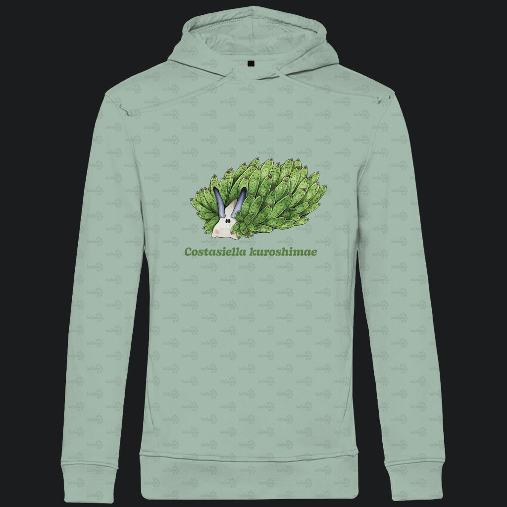 Herren  Bio Hoodie mit Seitentaschen | Blattschaf Leafsheep Costasiella kuroshimae