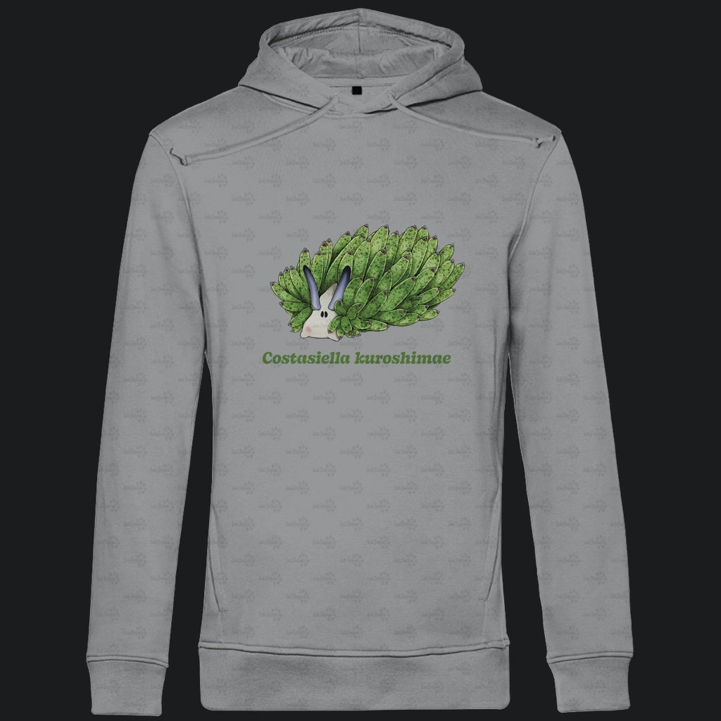 Herren  Bio Hoodie mit Seitentaschen | Blattschaf Leafsheep Costasiella kuroshimae
