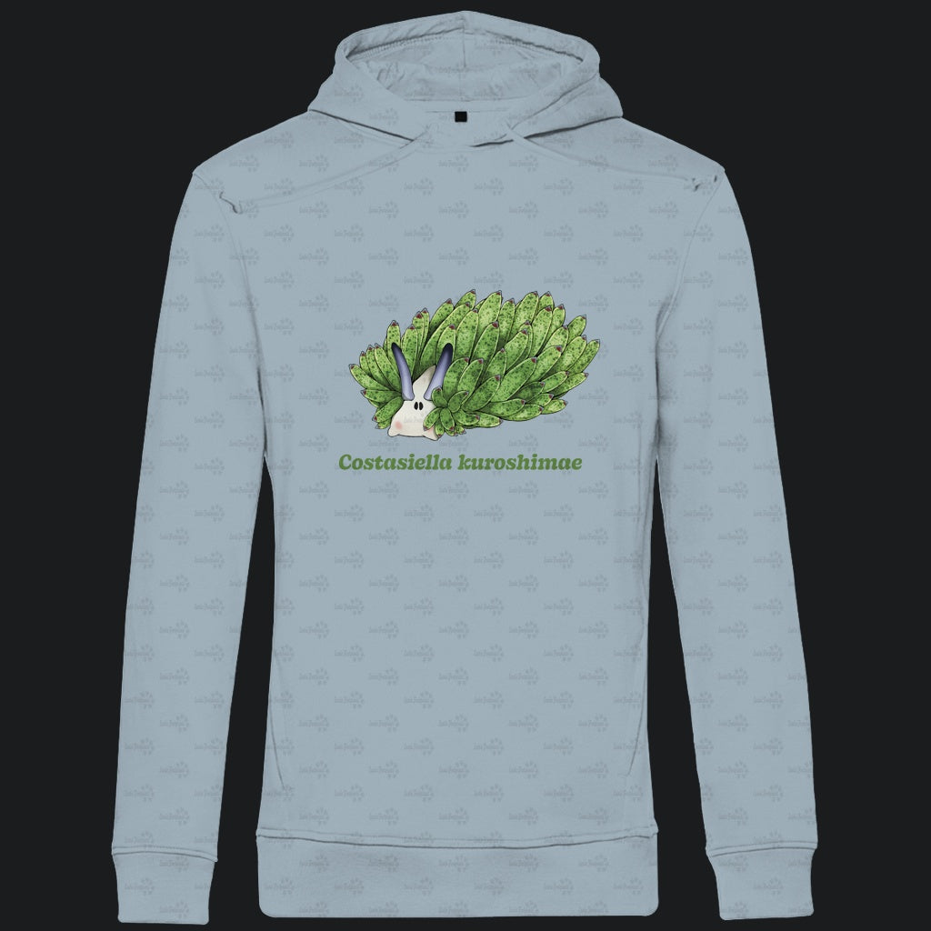 Herren  Bio Hoodie mit Seitentaschen | Blattschaf Leafsheep Costasiella kuroshimae