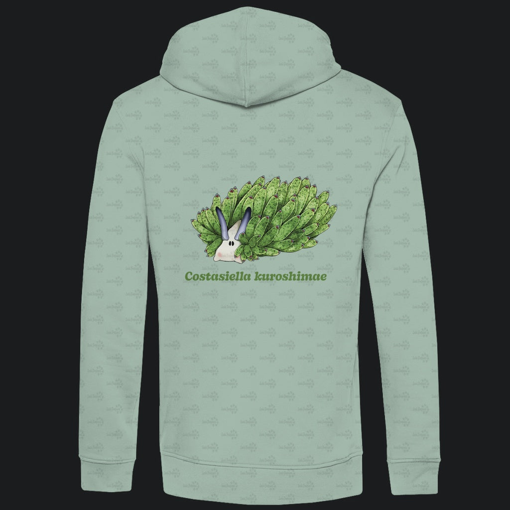 Herren  Bio Hoodie mit Seitentaschen | Blattschaf Leafsheep Costasiella kuroshimae