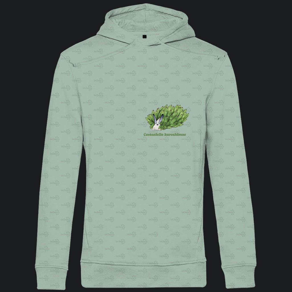 Herren  Bio Hoodie mit Seitentaschen | Blattschaf Leafsheep Costasiella kuroshimae