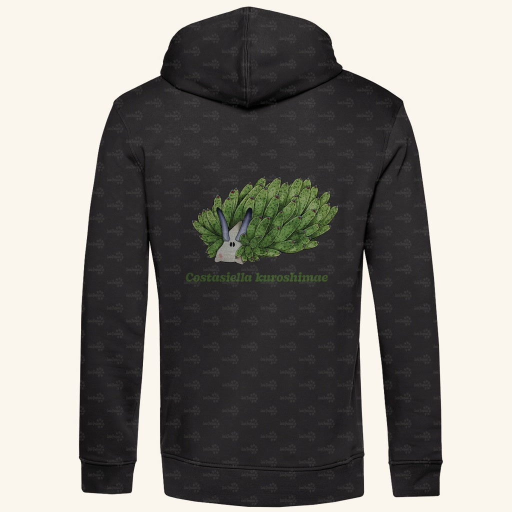 Herren  Bio Hoodie mit Seitentaschen | Blattschaf Leafsheep Costasiella kuroshimae