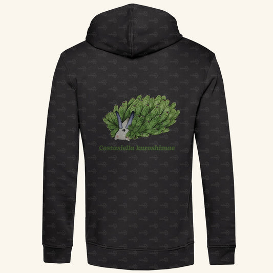 Herren  Bio Hoodie mit Seitentaschen | Blattschaf Leafsheep Costasiella kuroshimae