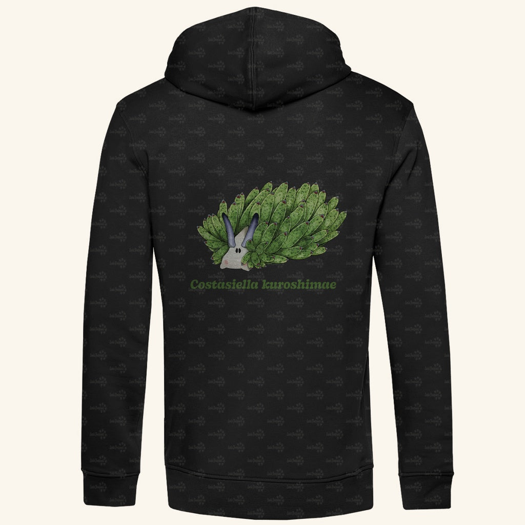Herren  Bio Hoodie mit Seitentaschen | Blattschaf Leafsheep Costasiella kuroshimae