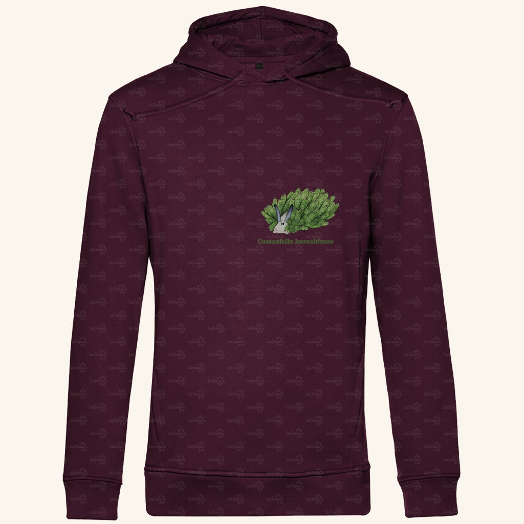 Herren  Bio Hoodie mit Seitentaschen | Blattschaf Leafsheep Costasiella kuroshimae