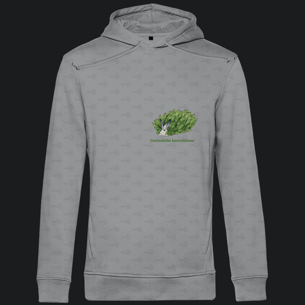 Herren  Bio Hoodie mit Seitentaschen | Blattschaf Leafsheep Costasiella kuroshimae