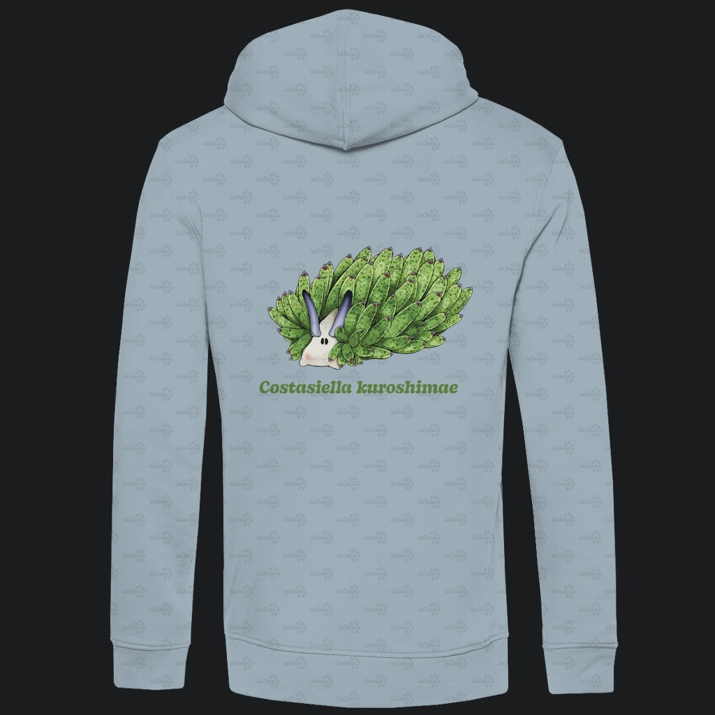 Herren  Bio Hoodie mit Seitentaschen | Blattschaf Leafsheep Costasiella kuroshimae