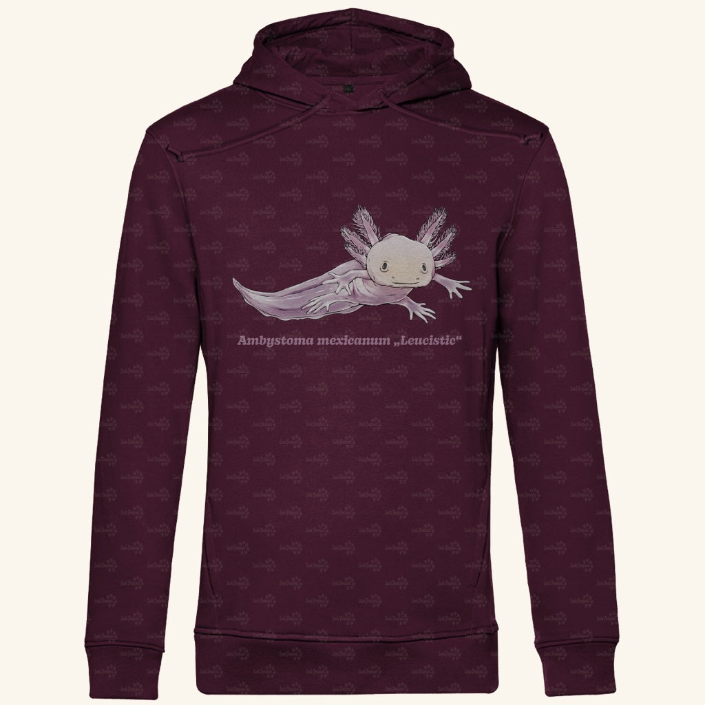 Herren Bio Hoodie mit Seitentaschen | Axolotl Ambystoma mexicanum Leucistic