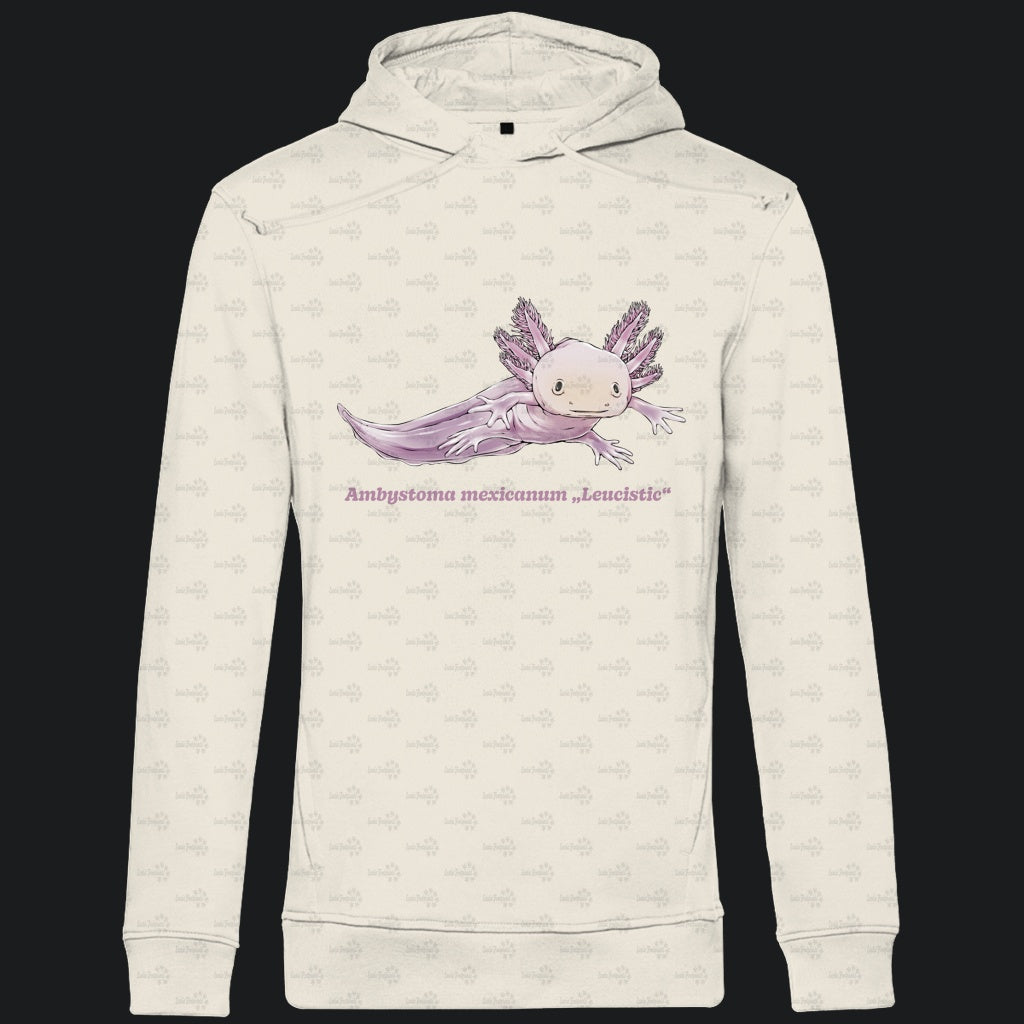 Herren Bio Hoodie mit Seitentaschen | Axolotl Ambystoma mexicanum Leucistic