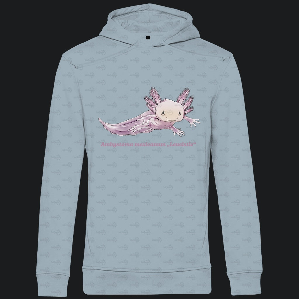 Herren Bio Hoodie mit Seitentaschen | Axolotl Ambystoma mexicanum Leucistic