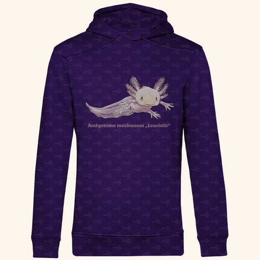 Herren Bio Hoodie mit Seitentaschen | Axolotl Ambystoma mexicanum Leucistic