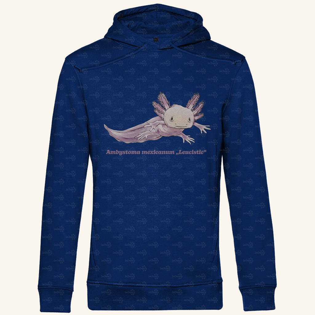 Herren Bio Hoodie mit Seitentaschen | Axolotl Ambystoma mexicanum Leucistic