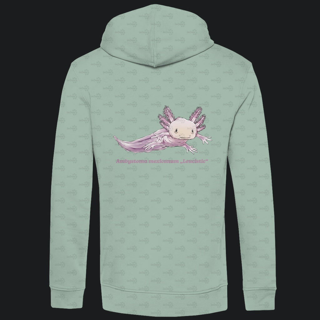 Herren Bio Hoodie mit Seitentaschen | Axolotl Ambystoma mexicanum Leucistic