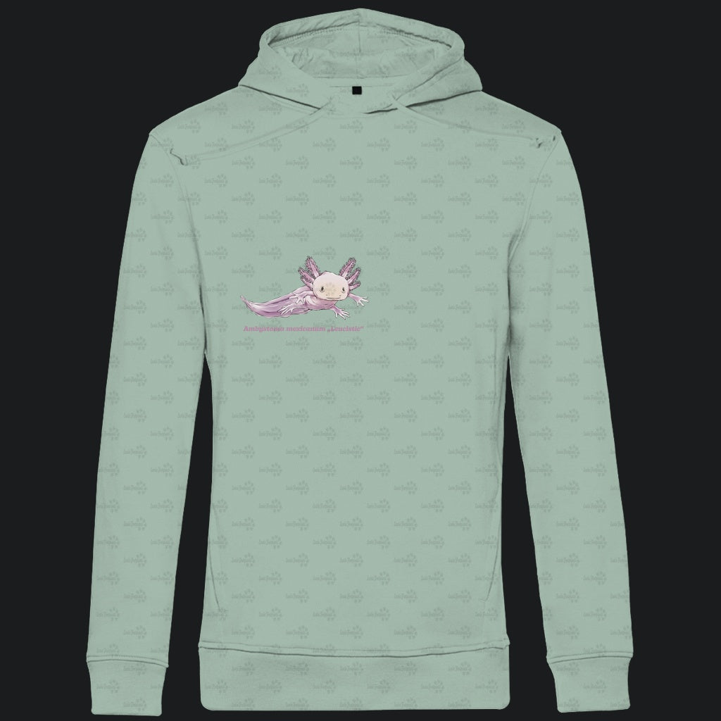 Herren Bio Hoodie mit Seitentaschen | Axolotl Ambystoma mexicanum Leucistic