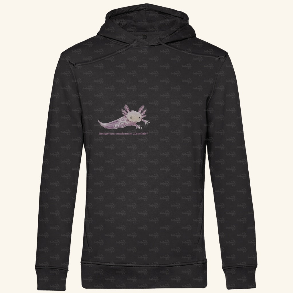 Herren Bio Hoodie mit Seitentaschen | Axolotl Ambystoma mexicanum Leucistic